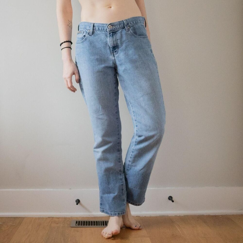 Y2K Calvin Klein Denim Straight Leg Classic Lightweight Midrise Indie Boho Jeans - Picture 2 of 8